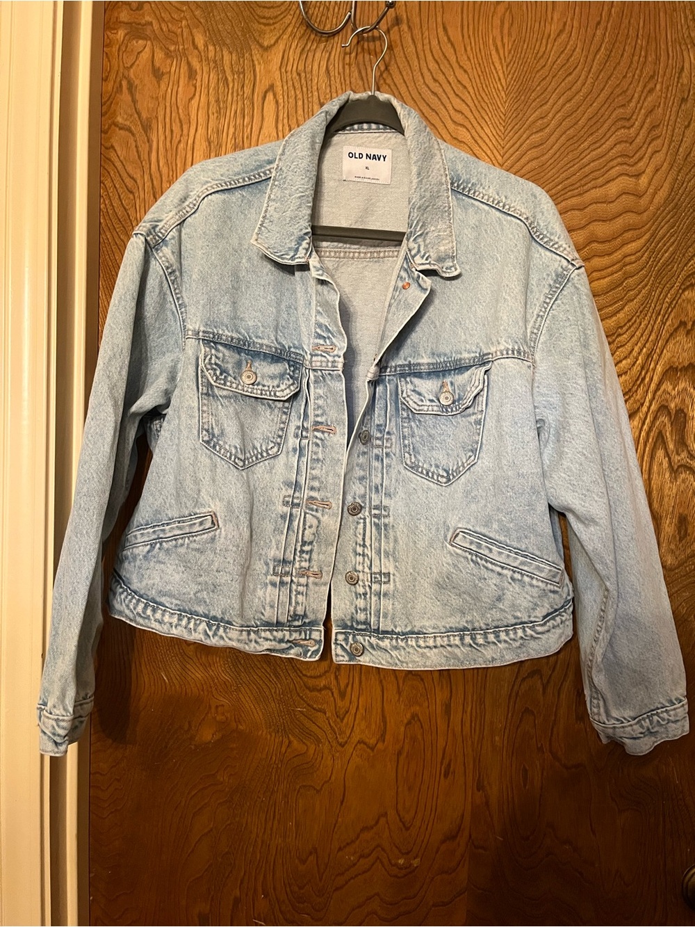 XL Old Navy Light Wash Denim Jacket - Light Blue